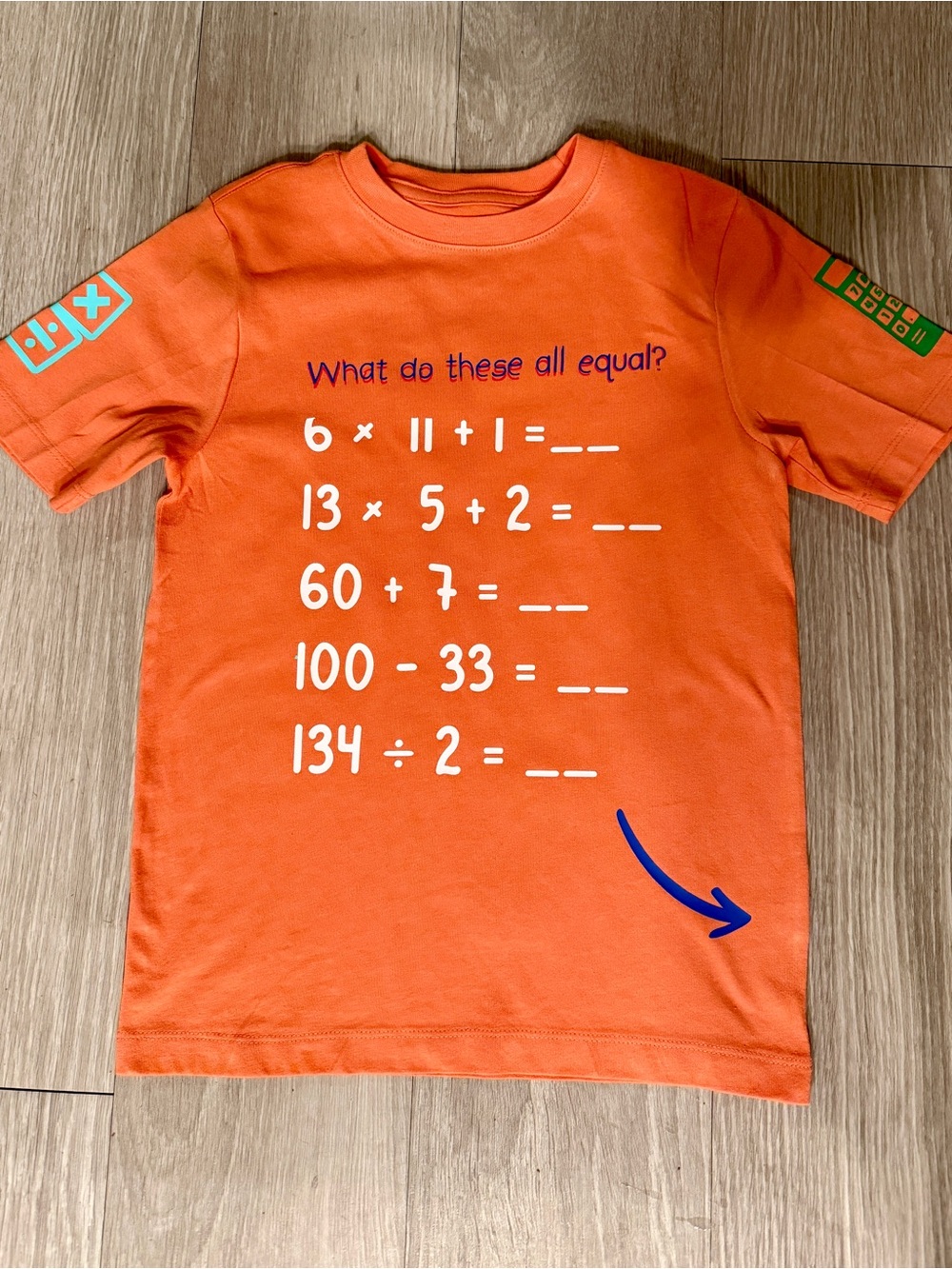 Custom 6 7 Math Meme Tee Boys Sz S 6/7 Viral Trend Funny School Shirt